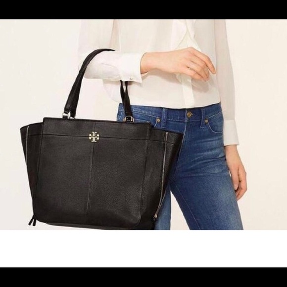 NWT Tory Burch Side ivy zip leather handbag black - Picture 4 of 8